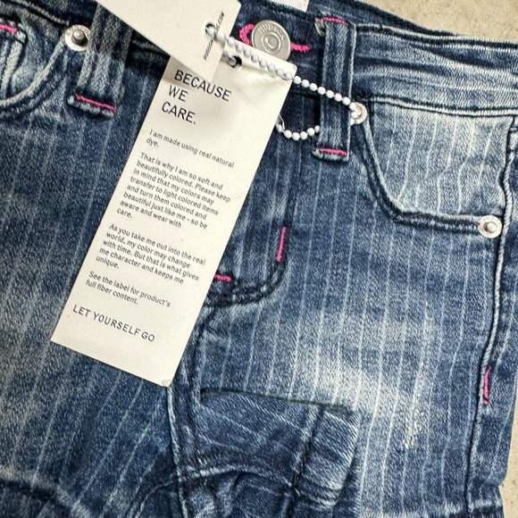 Girls Hudson Toddler Denim Shorts 12 Months NEW Striped Stretch Blend - Picture 4 of 6